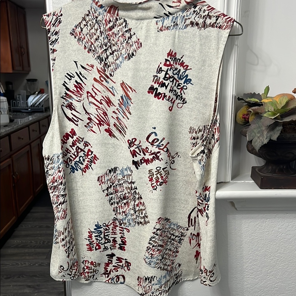 NIC+ZOE Multicolor Script Blouse - Picture 5 of 7
